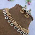 Emerald Stone Studded Artificial Necklace Set for Women