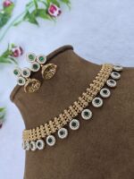 Emerald Stone Studded Artificial Necklace Set for Women - Image 3